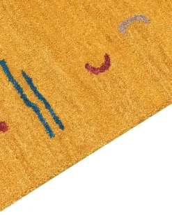 Gabbeh Teppich Wolle Gelb 160 X 230 Cm Hochflor Akalan