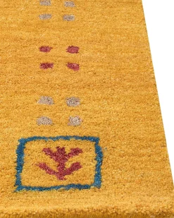 Gabbeh Teppich Wolle Gelb 160 X 230 Cm Hochflor Akalan