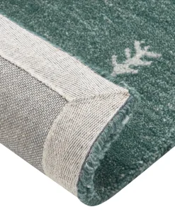 Gabbeh Teppich Wolle Grun 200 X 300 Cm Kurzflor Calti