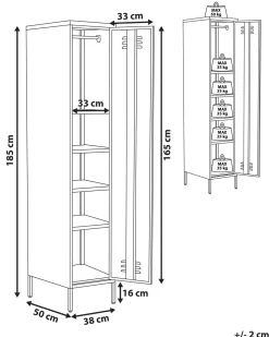 Garderobenschrank Marineblau Frome