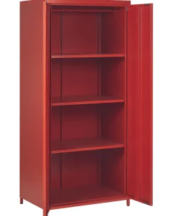 Garderobenschrank Stahl Rot Matt 4 Facher Varna