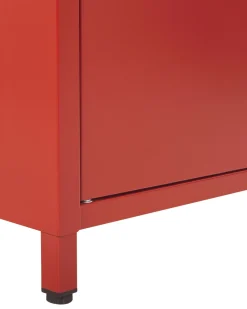 Garderobenschrank Stahl Rot Matt 4 Facher Varna