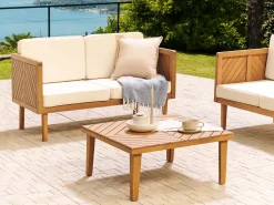 Garten Beistelltisch Akazienholz Hellbraun 70 X 70 Cm Baratti