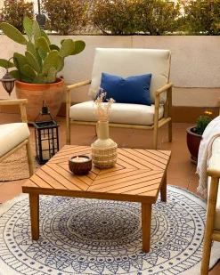 Garten Beistelltisch Akazienholz Hellbraun 70 X 70 Cm Baratti