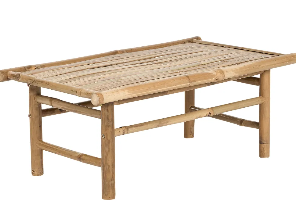 Garten Beistelltisch Bambusholz Hellbraun 80 X 45 Cm Todi