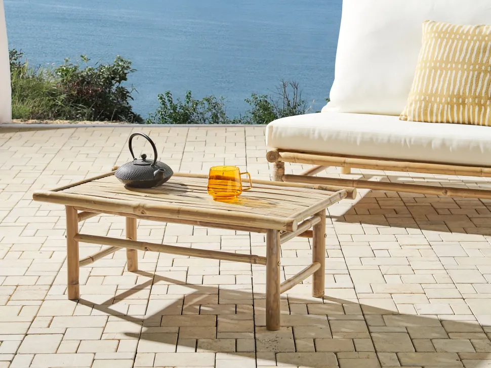 Garten Beistelltisch Bambusholz Hellbraun 80 X 45 Cm Todi