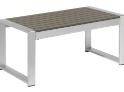 Garten Couchtisch Aluminium Dunkelgrau 90 X 50 Cm Salerno