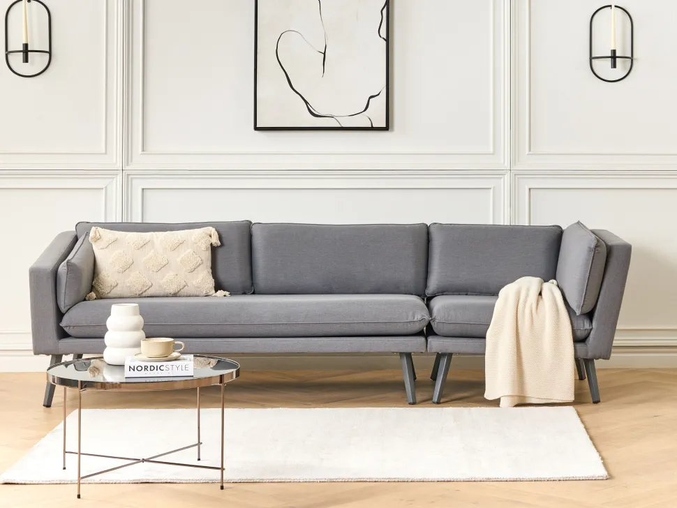 Garten Ecksofa Grau 3-Sitzer Rechte Seite Modular Loretello