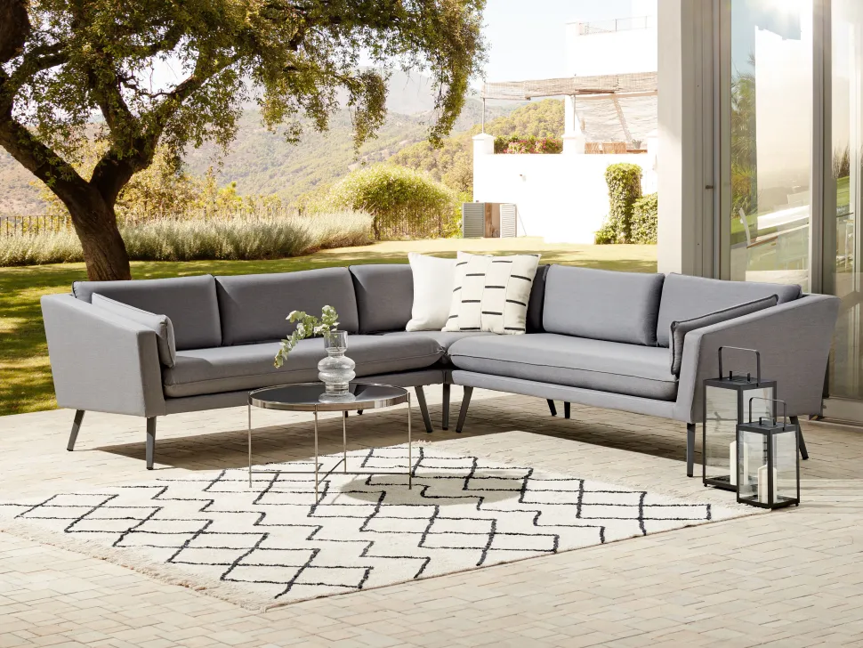Garten Ecksofa Grau 5-Sitzer Modular Loretello