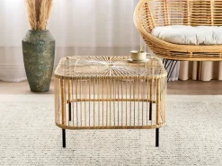 Garten Rattan Couchtisch 67 X 67 Cm Natur Cesenatico