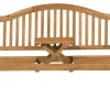 Gartenbank Akazienholz Hellbraun 150 Cm Aufklappbarer Abstelltisch Hilo