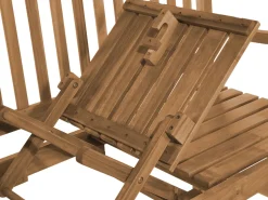 Gartenbank Akazienholz Hellbraun 150 Cm Aufklappbarer Abstelltisch Hilo