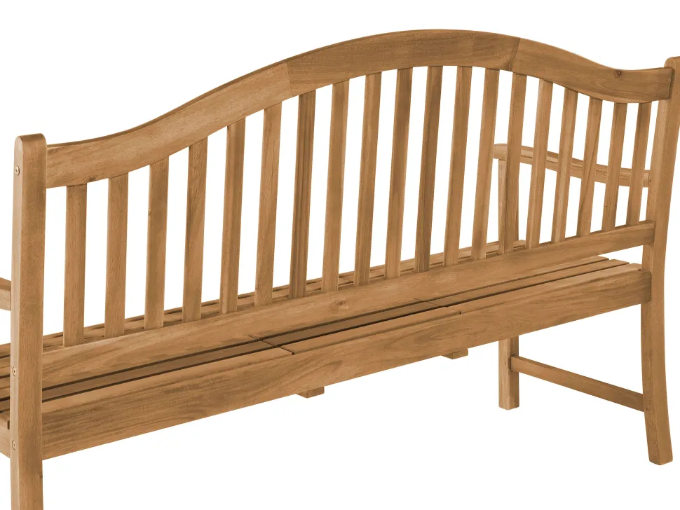Gartenbank Akazienholz Hellbraun 150 Cm Aufklappbarer Abstelltisch Hilo