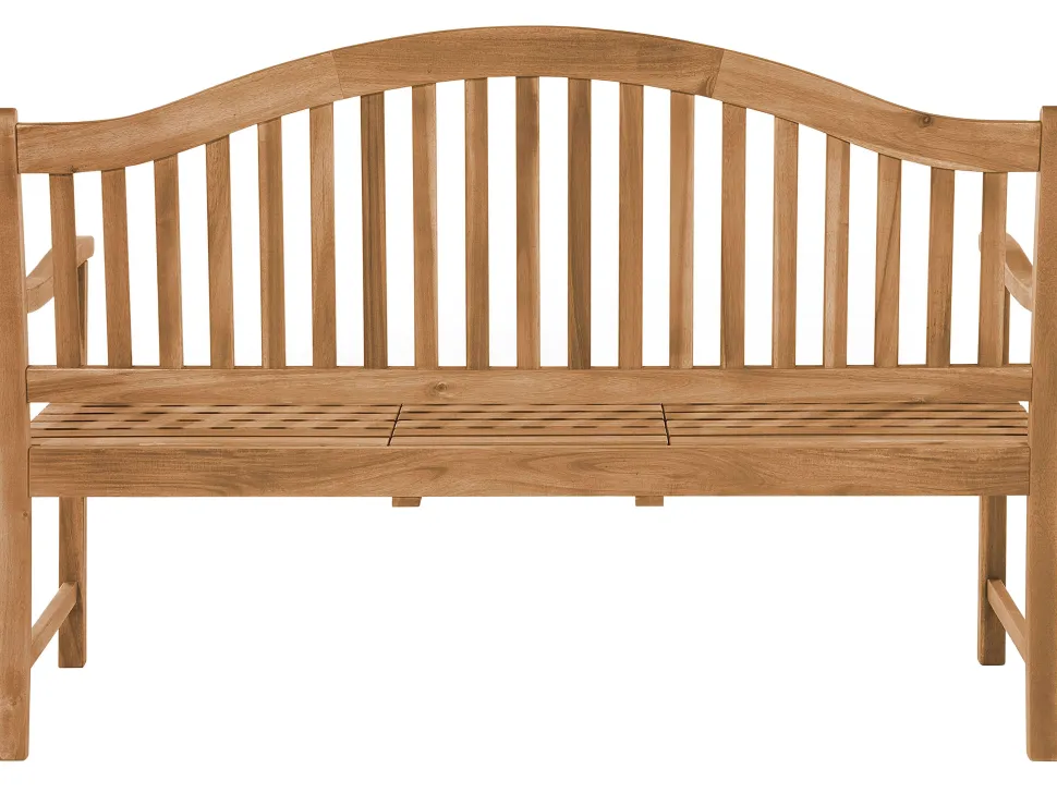 Gartenbank Akazienholz Hellbraun 150 Cm Aufklappbarer Abstelltisch Hilo