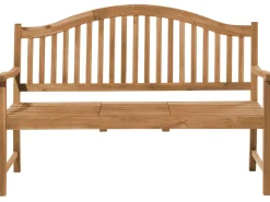 Gartenbank Akazienholz Hellbraun 150 Cm Aufklappbarer Abstelltisch Hilo