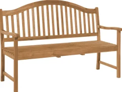 Gartenbank Akazienholz Hellbraun 150 Cm Aufklappbarer Abstelltisch Hilo