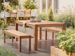Gartenbank Eukalyptusholz Hellbraun 170 Cm Monsano