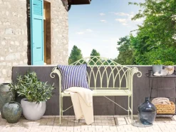 Gartenbank Metall Hellgrun 130 Cm Milazzo