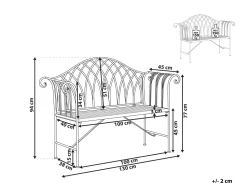 Gartenbank Metall Hellgrun 130 Cm Milazzo