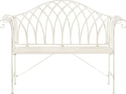 Gartenbank Metall Weis 130 Cm Milazzo