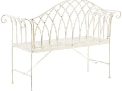 Gartenbank Metall Weis 130 Cm Milazzo