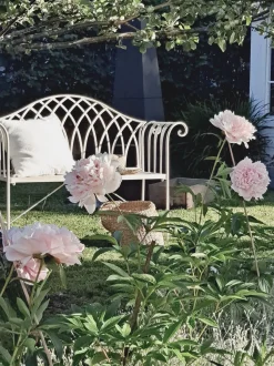 Gartenbank Metall Weis 130 Cm Milazzo