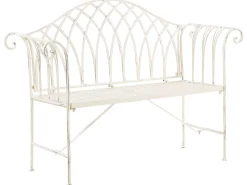 Gartenbank Metall Weis 130 Cm Milazzo