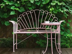 Gartenbank Rosa Metall 2-Sitzer 125 Cm Cavinia