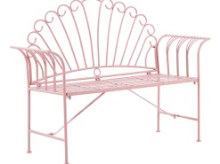 Gartenbank Rosa Metall 2-Sitzer 125 Cm Cavinia