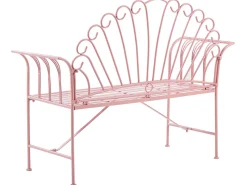 Gartenbank Rosa Metall 2-Sitzer 125 Cm Cavinia