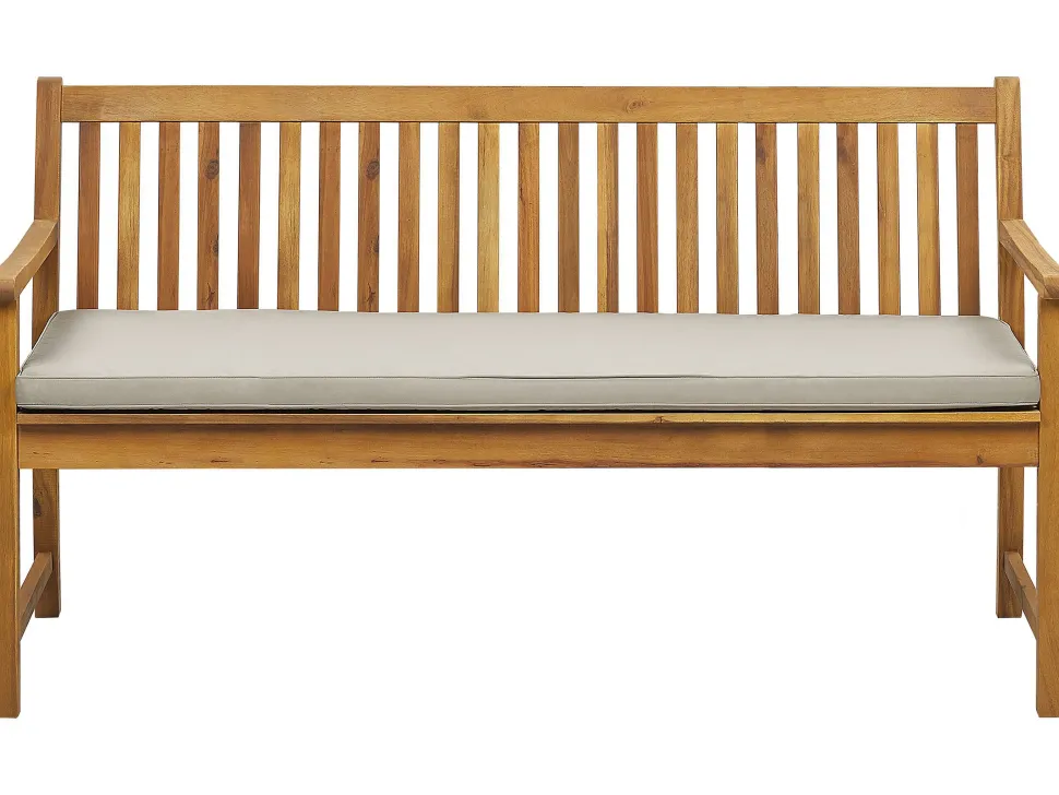 Gartenbank Zertifiziertes Holz Hellbraun 160 Cm Auflage Taupe Vivara