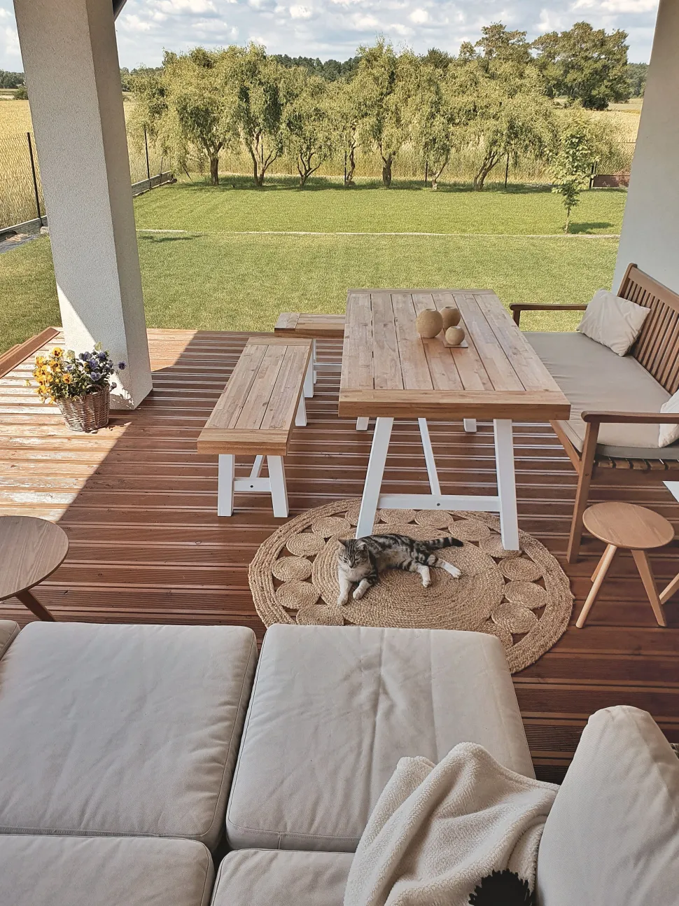 Gartenbank Zertifiziertes Holz Hellbraun 160 Cm Auflage Taupe Vivara
