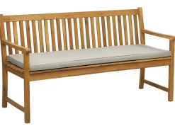 Gartenbank Zertifiziertes Holz Hellbraun 160 Cm Auflage Taupe Vivara