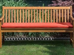 Gartenbank Zertifiziertes Holz Hellbraun 160 Cm Auflage Terracotta Vivara
