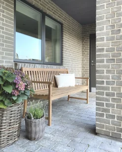 Gartenbank Zertifiziertes Holz Hellbraun 160 Cm Auflage Terracotta Vivara