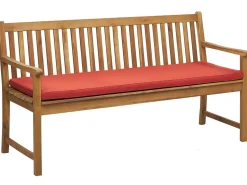 Gartenbank Zertifiziertes Holz Hellbraun 160 Cm Auflage Terracotta Vivara