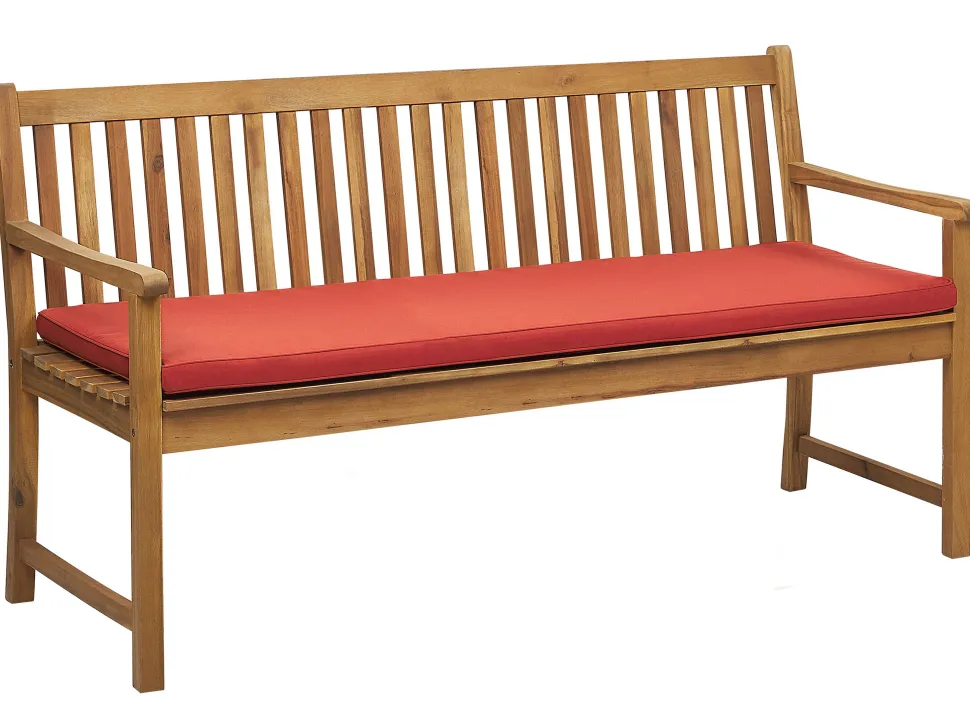 Gartenbank Zertifiziertes Holz Hellbraun 160 Cm Auflage Terracotta Vivara