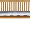 Gartenbank Zertifiziertes Holz Hellbraun 120 Cm Auflage Blau Gestreift Vivara