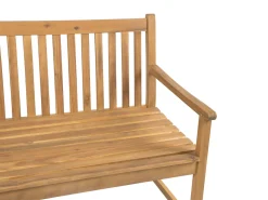 Gartenbank Zertifiziertes Holz Hellbraun 120 Cm Auflage Blau Gestreift Vivara