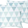 Gartenkissen Dreiecke Blau-Weis 40 X 40 Cm 2Er Set Trifos