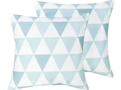 Gartenkissen Dreiecke Blau-Weis 40 X 40 Cm 2Er Set Trifos