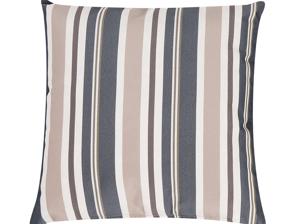 Gartenkissen Dunkelblau-Beige Gestreift 40 X 40 Cm 2Er Set Kastos