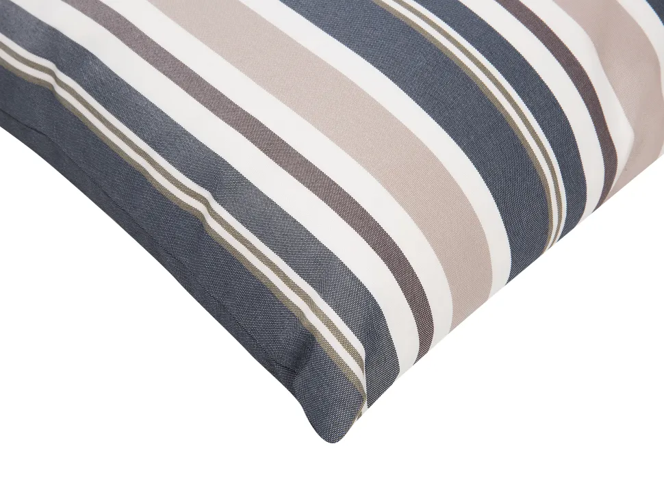 Gartenkissen Dunkelblau-Beige Gestreift 40 X 40 Cm 2Er Set Kastos