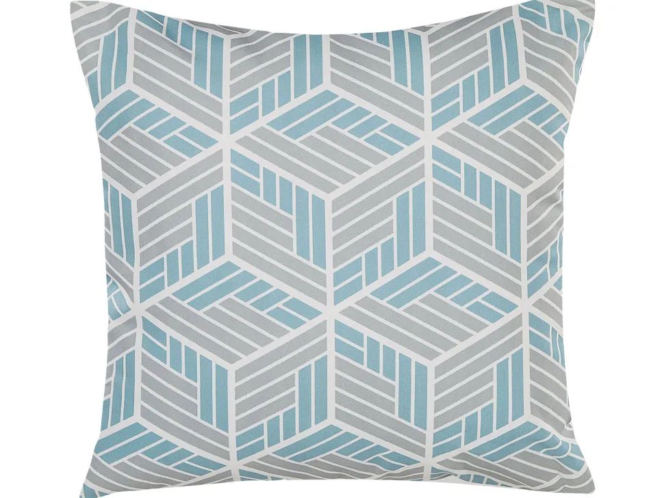 Gartenkissen Rautenmuster Grau-Blau 45 X 45 Cm 2Er Set Veggio