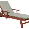 Gartenliege Akazienholz Dunkelbraun Auflage Grau-Beige Rollbar Toscana