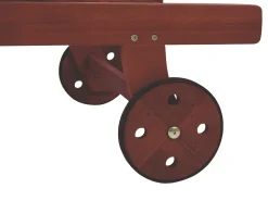 Gartenliege Akazienholz Dunkelbraun Auflage Grau-Beige Rollbar Toscana