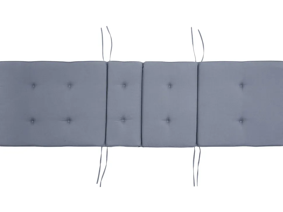 Gartenliege Akazienholz Dunkelbraun Auflage Blau Rollbar Toscana