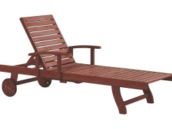 Gartenliege Akazienholz Dunkelbraun Rollbar Toscana