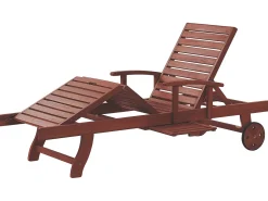 Gartenliege Akazienholz Dunkelbraun Rollbar Toscana