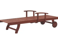 Gartenliege Akazienholz Dunkelbraun Rollbar Toscana